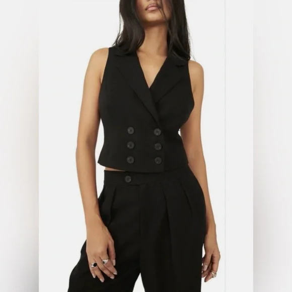 NEW Free People Gabbie 2 Piece Vest Suit Set Size 6 - Picture 3 of 15